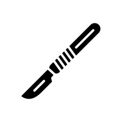 Surgical tools for operations scalpel glyph icon
