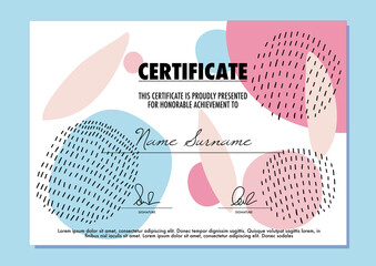 Certificate or Diploma pastel minimal vector design template