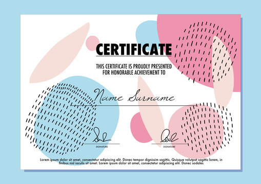 Certificate or Diploma pastel minimal vector design template