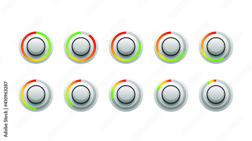 Poster set collection circle color gradient load status icons vector design style