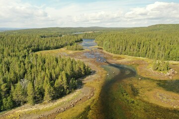 Wild river in Scandinavia