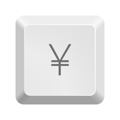 Obraz premium Button with yen symbol . Icon Vector Illustration.