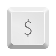 Button with dollar symbol. Icon Vector Illustration.