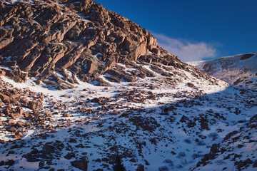 snow covered mountains
