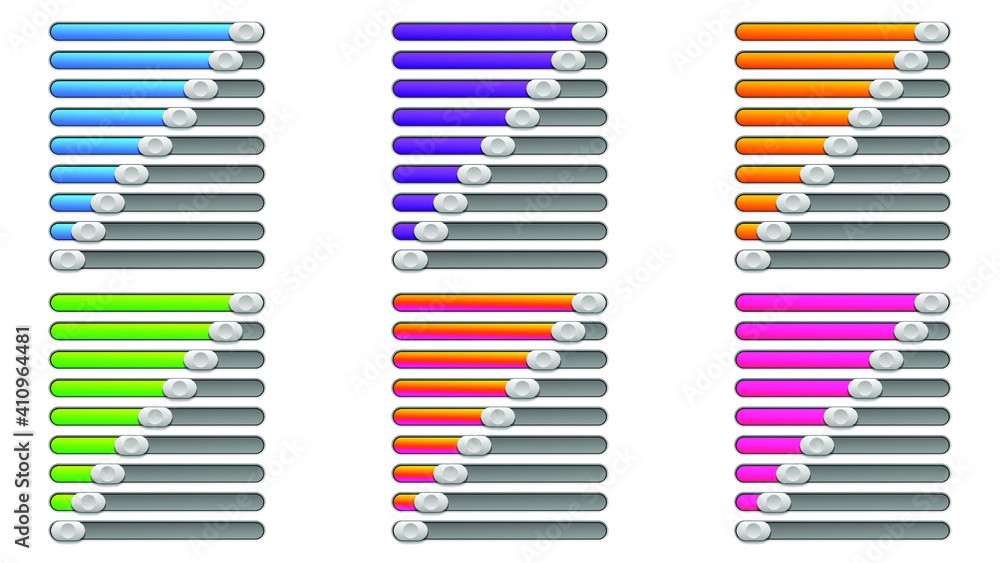 Poster set collection progress loading bar color gradient vector design style