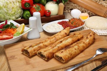 turkish closed pitta with minced meat