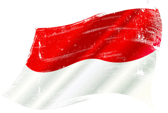 Monaco grunge waving flag. A grunge flag of Monaco in the wind for you. 