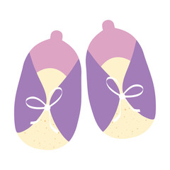 cute baby shoes accessory icon vector illustration design