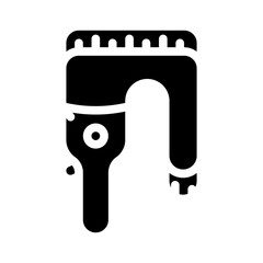 body measuring tape glyph icon vector illustration