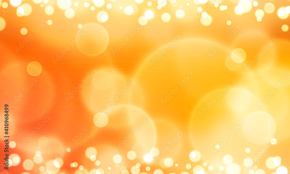 Poster orange background with soft lights and abstract concept. new bokeh backdrop