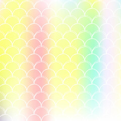 Holographic mermaid background with gradient scales.