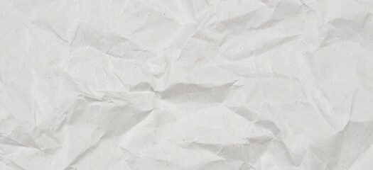 Light gray crumpled wrapping paper texture background, top view