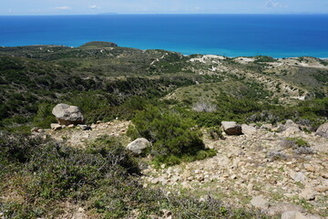 the hike to the Kavo Paradiso Beach in Vigles Agrielia Thymianos Richtis Panagia Styloti, Kos...