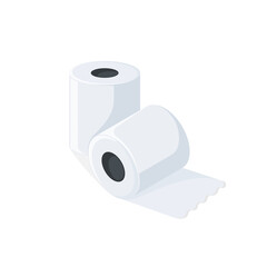 vector illustration of blank toilet paper rolls with different poses. white background