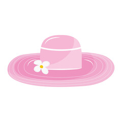 pink hat female accessory icon vector illustration design
