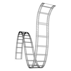 Cinema film strip. Film frame. Old retro cinema strip. Wireframe low poly mesh vector illustration.