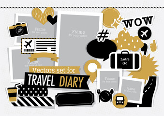 vectors set for travel diary and scrapbook