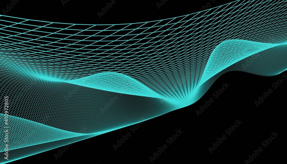 Poster abstract 3d mesh wave background. futuristic technology style. elegant background for business prese