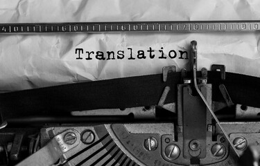 Text Translation typed on retro typewriter