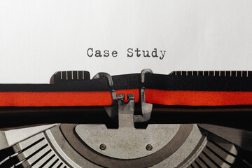 Text Case Study typed on retro typewriter