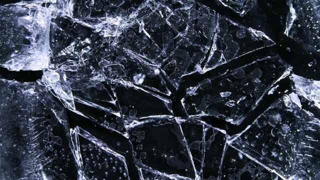 Super Slow Motion Shot of Ice Breaking at 1000 fps.