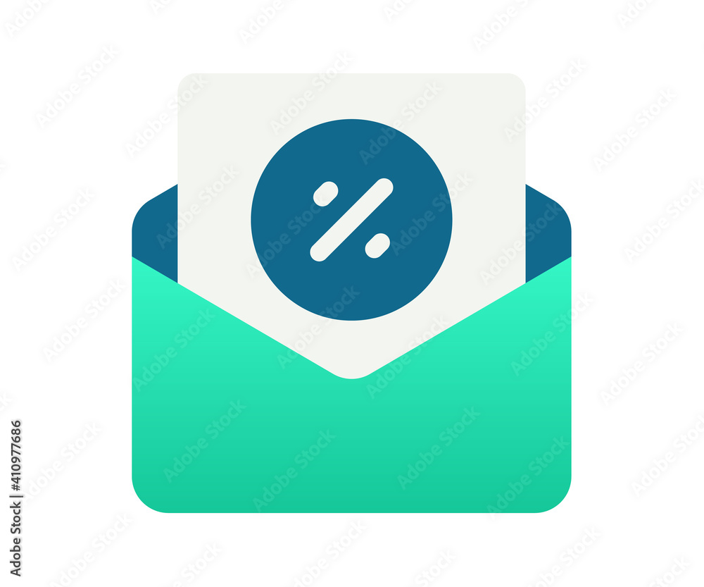 Poster discount sales envelope single single isolated icon with gradient style