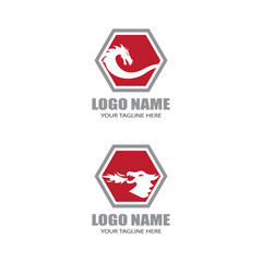 Dragon vector icon illustration design logo template