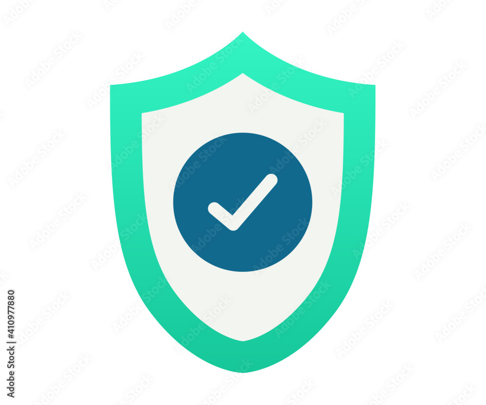 Poster security shield safe single isolated icon with gradient style