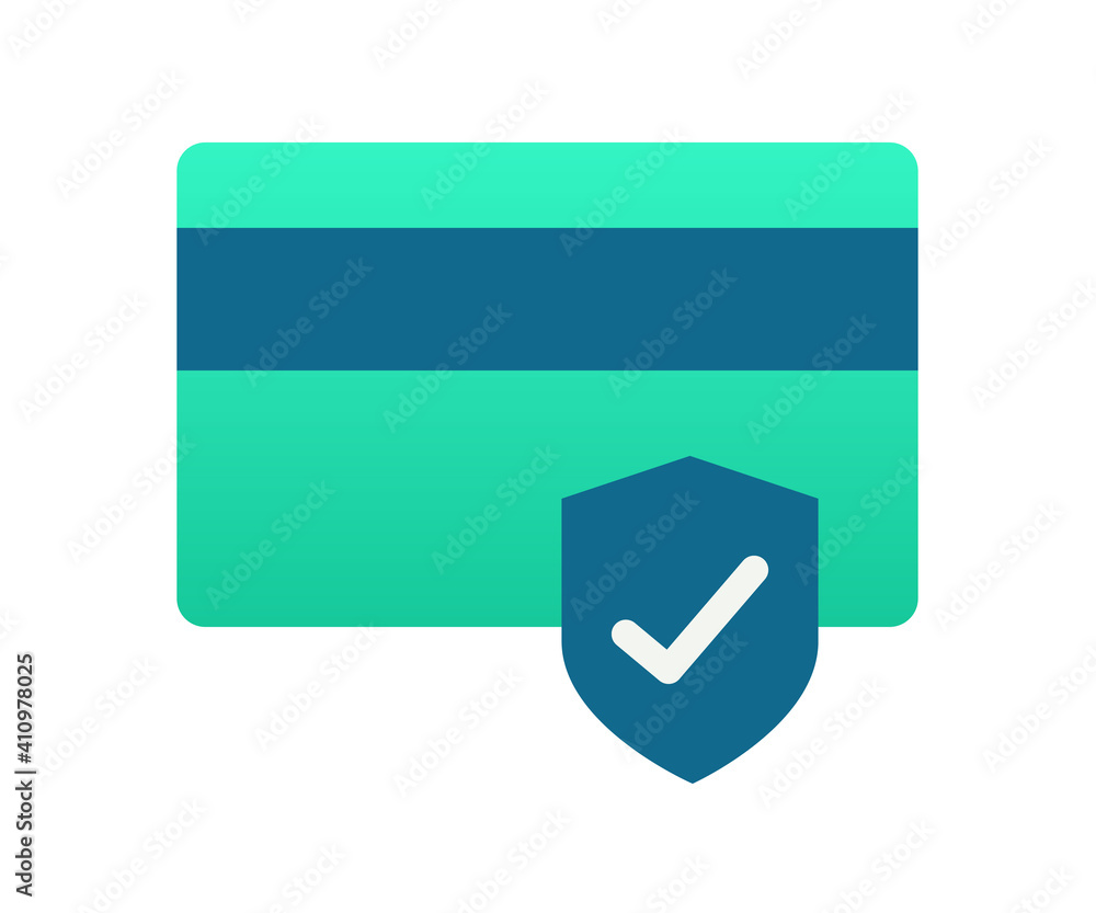 Aufkleber secure credit card transaction single isolated icon with gradient style