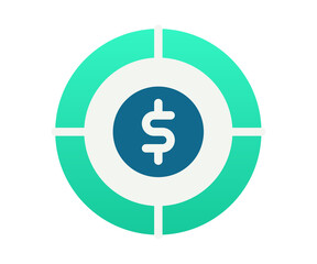 target profit goal single isolated icon with gradient style