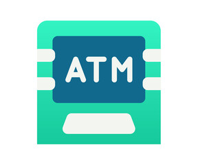 atm machine debit single isolated icon with gradient style