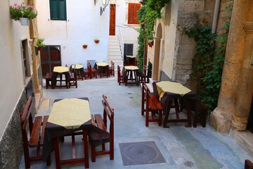 Restaurant tables in Italy