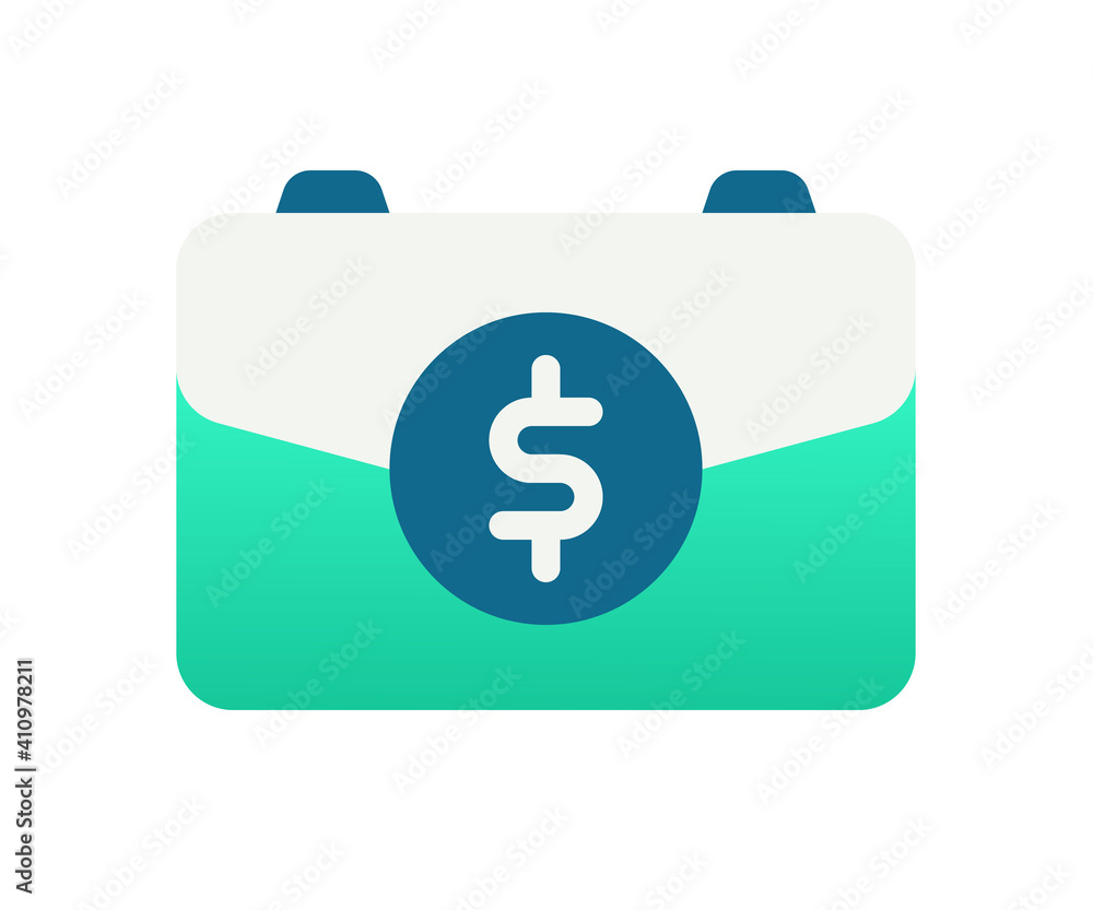 Poster briefcase finance bag single isolated icon with gradient style