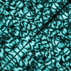 Bacteriological symmetry of a blurred pattern of azure streaks and drops in a puddle.