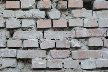 Brick Pattern in bad condition, close up wall texture for background