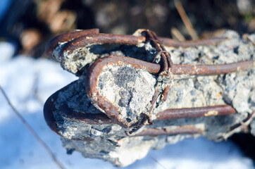 Photo of damaged concrete post