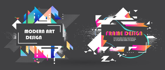 Abstract geometric background, combination of different geometric shapes