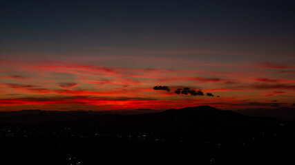 Sunset in Athens city before dark