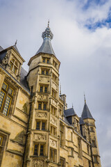 Fototapeta na wymiar The Palais Ducal of Nevers is 15th century gothic palace in Burgundy (France) where the dukes were leaving. It is now the city hall of Nevers