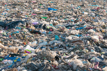 Huge landfill of garbage. (concept of ecology)