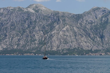 Obraz premium Montenegro Bay of Kotor boat view
