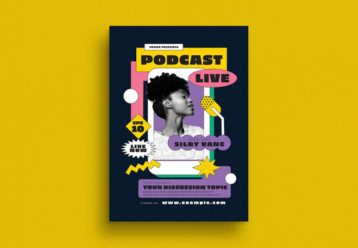 Podcast Live Event Flyer Layout