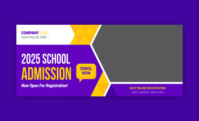 School admission social media cover photo and web banner template