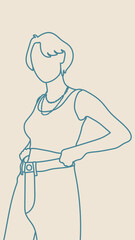 Abstract woman face in a modern trendy colors, minimalism art, vector illustration.