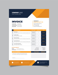 black and yellow corporate business invoice template design