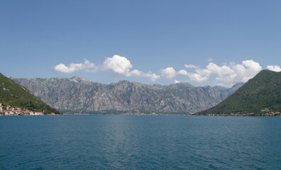 Obraz premium Montenegro Bay of Kotor boat view