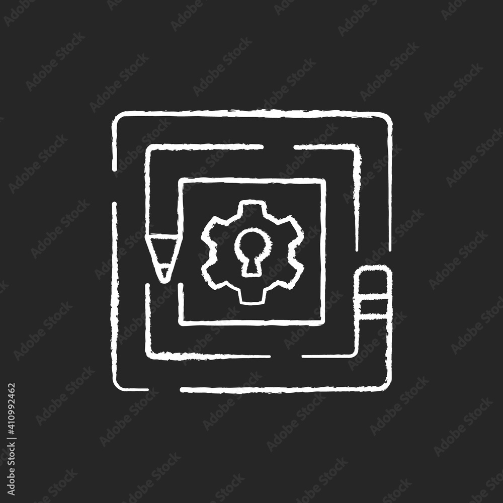 Poster taking on challenges chalk white icons set on black background. creative thinking. innovative method