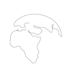 World glob drawing on white background, vector illustration