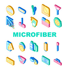 Microfiber For Clean Collection Icons Set Vector