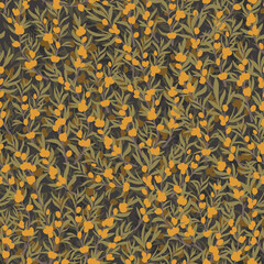 Seamless repeating pattern of buckthorn